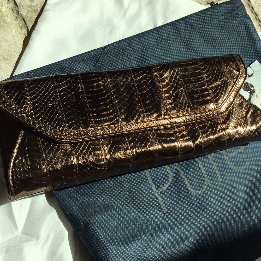 PURE Genuine Snakeskin Clutch